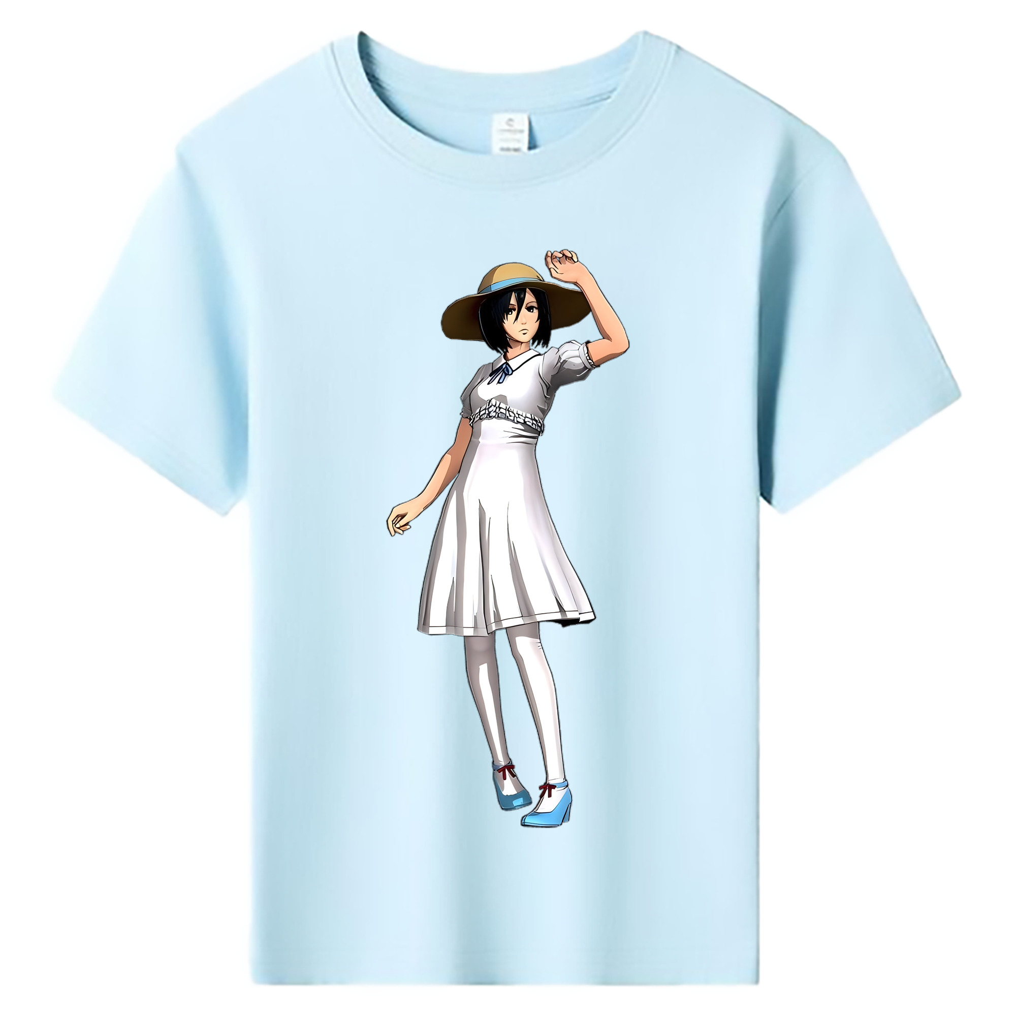 （画像用） 進撃の巨人 ミカサ·アッカーマン Attack on Titan Mikasa Ackerman 綿100％キッズTシャツ（フロントプリント）